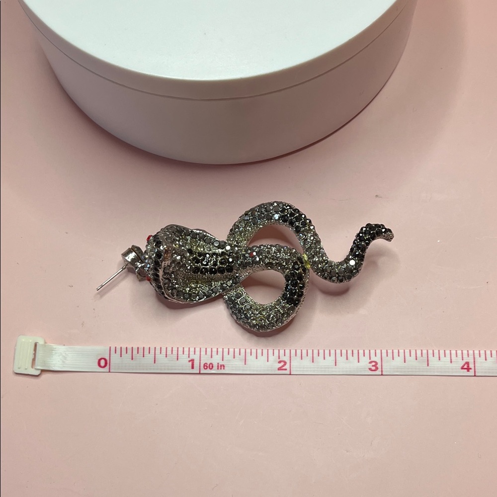 Glittering Cobra Statement Earrings - image 3